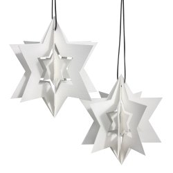 Clara stjerne, hvid, 2 stk.  