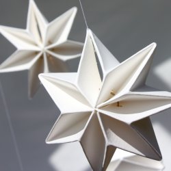 Mouritsen Pleated Stars Mobile, white