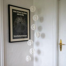 Scandinavian Snowflake Mobile 7, white  