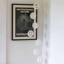 Scandinavian Snowflake Mobile 7, white  