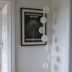 Scandinavian Snowflake Mobile 7, white  