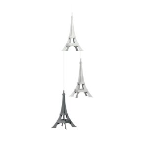 Paris Monuments Mobile, 3 Towers, grey/white