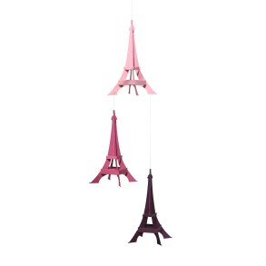 Paris Monuments, 3 towers, rosa/pink