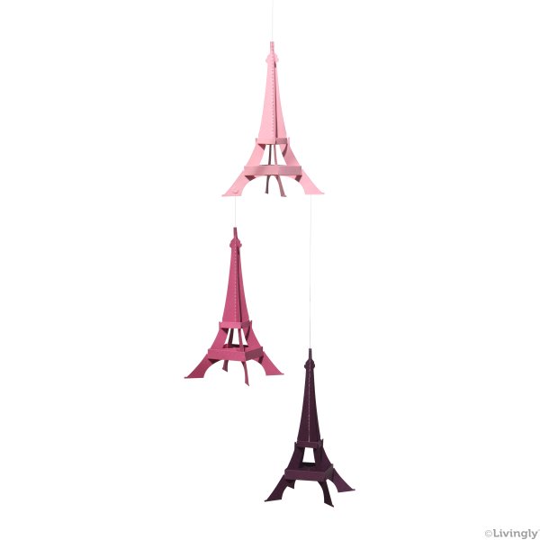 Paris Monuments, 3 trne, rosa/pink  