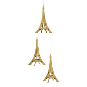 Paris Monuments Mobile, 3 Towers, gold