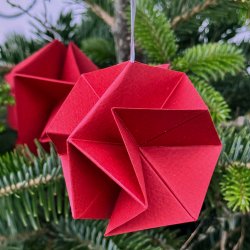 Molecule Mini, red, single ornaments, 2 pcs.