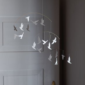 Bird Flocks Mobile white