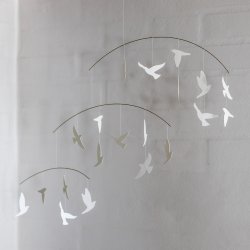 Bird Flocks Mobile white