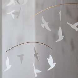 Bird Flocks Mobile white