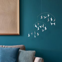 Bird Flocks Mobile white
