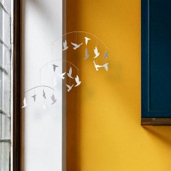 Bird Flocks Mobile white