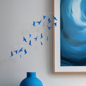 Bird Flocks Mobile blue