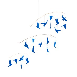 Bird Flocks Mobile blue