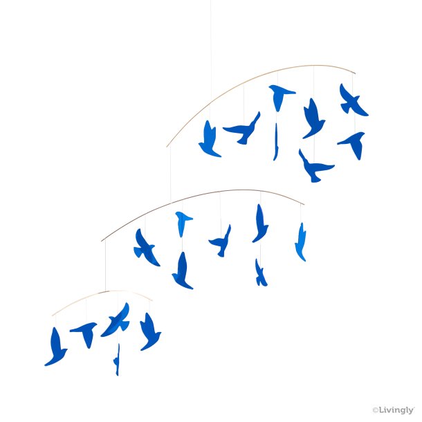 Bird Flocks Mobile blue