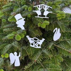 HC Andersen Christmas Ornaments, Bering, white