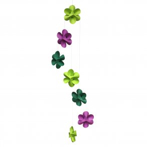 Flower Mobile, lime-green-purple
