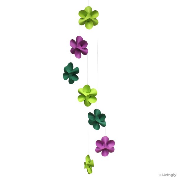 Flower Mobile, lime-green-purple