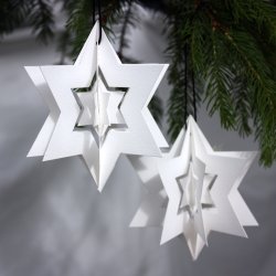 Clara stjerne, hvid, 2 stk.  