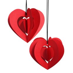 Clara hjerte, rd, 2 stk.  