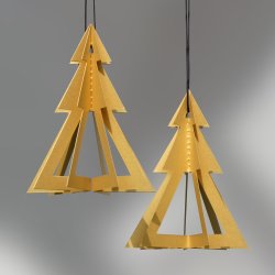 Geometrisk juletr 2 stk. guld  
