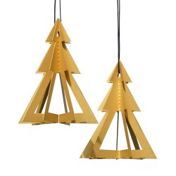 Geometrisk juletr 2 stk. guld  