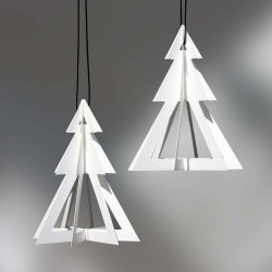 Geometrisk juletr 2 stk. hvid  