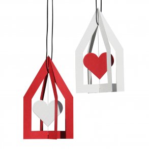House of Spinning Heart, 2 pcs, red/white