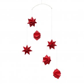 Mouritsen Pleated Stars Mobile, red