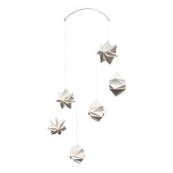 Mouritsen Pleated Stars Mobile, white