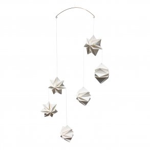 Mouritsen Pleated Stars Mobile, white