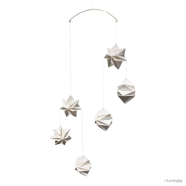 Mouritsen Pleated Stars Mobile, white