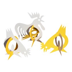 Chicken Run, 3 pcs, white/yellow