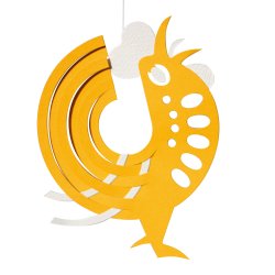 Hanegal, 11 cm., gul/hvid  