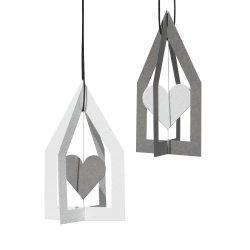 House of Spinning Heart, 2 pcs, grey/white