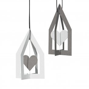 House of Spinning Heart, 2 pcs, grey/white