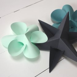 Blomster, enkelt 12 cm, mint grn, 4 stk 