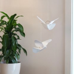 Sommerfugl, hvid, 2 stk