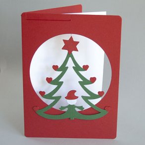Christmas Tree w. Elf in Card