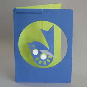 Bird Card, Blue