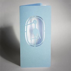 Stork Card, Silhouette, Light blue