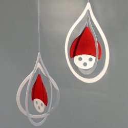 Elfs in ring drops, mini, 4 pcs in loops