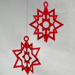 Tripple Star, 2 pcs, red