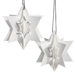 Clara stjerne, hvid, 2 stk.  