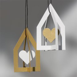 House of Spinning heart, 2 stk hvid/guld  