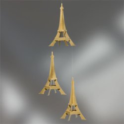 Paris Monuments, 3 trne, guld  