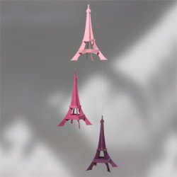 Paris Monuments, 3 trne, rosa/pink  