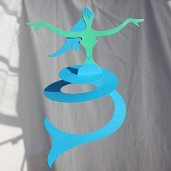 Havfrue, 25 cm, bl/grn  