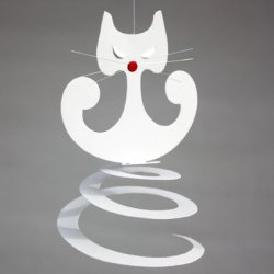 Spiral kat, hvid 11 cm, hvid  