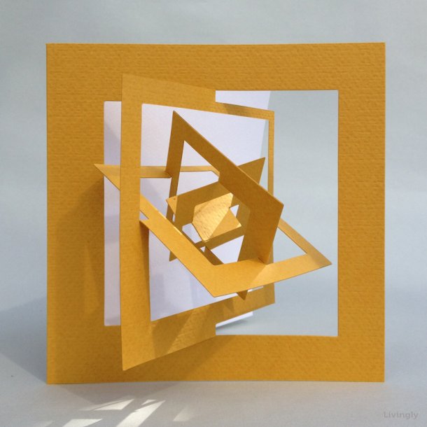 Square Card, Bauhaus Style, Yellow