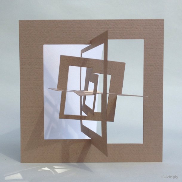 Kvadrat kort, Bauhaus stil - Lys brun  